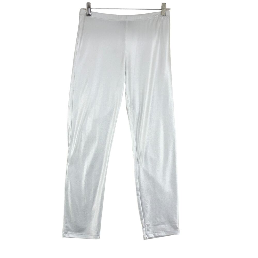 Kozan Womens Size S Pants Straight Leg Ankle Pants Stretch Metallic Silver